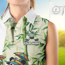 Load image into Gallery viewer, Funny Tropical Bamboo Panda Bear Apparel, Custom Name Performance Golf Jersey For Womens NHT958