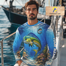 Load image into Gallery viewer, Personalized Offshore Fishing Jerseys, Mahi Mahi Fishing Shirts Long Sleeve For Men NHT820