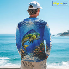 Load image into Gallery viewer, Personalized Offshore Fishing Jerseys, Mahi Mahi Fishing Shirts Long Sleeve For Men NHT820