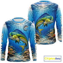 Load image into Gallery viewer, Personalized Offshore Fishing Jerseys, Mahi Mahi Fishing Shirts Long Sleeve For Men NHT820