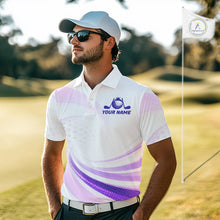 Load image into Gallery viewer, Man wearing a personalized golf shirt on a golf course