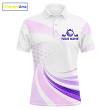 Load image into Gallery viewer, Personalized Purple Swirl Golf Polo - Men's Team Name Performance Jersey NHT979 - Men's Long Sleeve Polo
Men's Short Sleev...