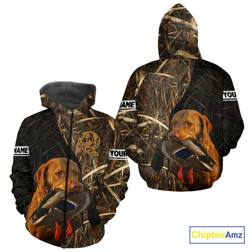 Chesapeake Bay Retriever Duck Hunting Dog Waterfowl Camo Full Printing Shirts, Hunting Gift NHT176