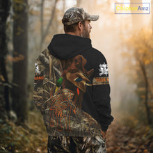 Load image into Gallery viewer, Chocolate Lab Hunting Dog Customized Name All Over Print Shirts For Hunters, Duck Hunting NHT275