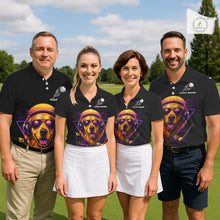 Load image into Gallery viewer, Retro Synthwave Golden Retriever Golf Polo Shirt - Funny Dog Dad Golfing Apparel NHT997
