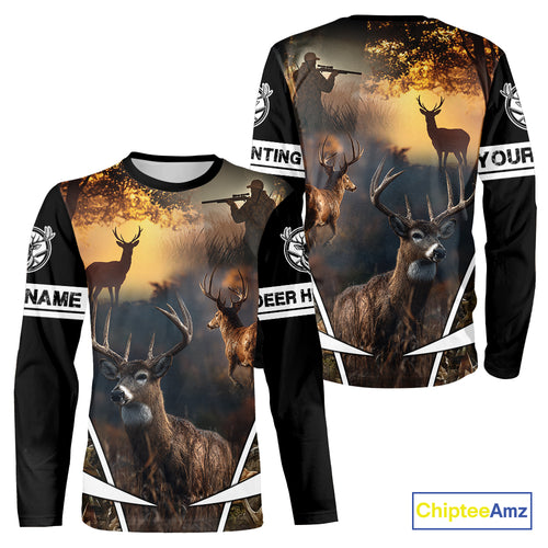 Personalized Deer Hunting Shirt, Custom Name 3D Deer Print, Perfect Gift for Hunters NHT279