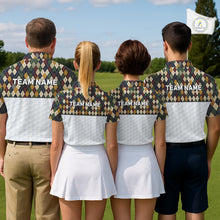 Load image into Gallery viewer, Personalized Classic Argyle Golf Shirt - Custom Team Name Womens Golf Jersey NHT1013