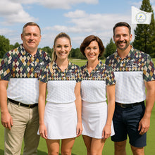 Load image into Gallery viewer, Personalized Classic Argyle Golf Shirt - Custom Team Name Mens Golf Jersey NHT1013