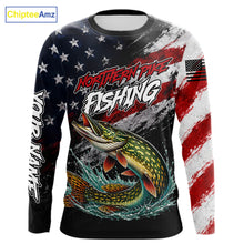 Load image into Gallery viewer, American Flag Northern Pike Fishing Shirt For Men, Personalized Northern Pike Fishing Apparel