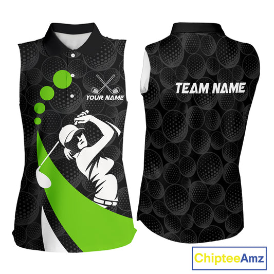 Custom Ball Womens Sleeveless Golf Polo Shirt For Mom – Personalized Name & Team Design, Mother’s Day Gift Idea NHT669