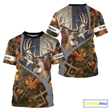 Load image into Gallery viewer, Deer Hunting Shirt-Personalized Texas Flag Camo Forest, Best Gifts for Deer Hunters NHT198