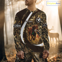 Load image into Gallery viewer, Duck Hunting Waterfowl Camo Chocolate Labrador Retriever Dog Shirts, Duck Hunting Shirt NHT201