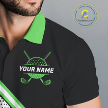 Load image into Gallery viewer, Golf Balls Green Pattern Mens Golf Polo Shirts Custom Golf Apparel For Familly Team Shirt NHT709