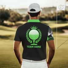 Load image into Gallery viewer, Golf Balls Green Pattern Mens Golf Polo Shirts Custom Golf Apparel For Familly Team Shirt NHT709