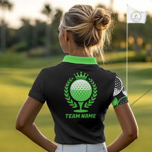 Load image into Gallery viewer, Golf Balls Green Pattern  Womens Golf Polo Shirts Custom Golf Apparel For Familly Team Shirt NHT709