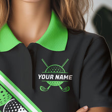 Load image into Gallery viewer, Golf Balls Green Pattern  Womens Golf Polo Shirts Custom Golf Apparel For Familly Team Shirt NHT709