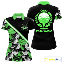Load image into Gallery viewer, Golf Balls Green Pattern  Womens Golf Polo Shirts Custom Golf Apparel For Familly Team Shirt NHT709