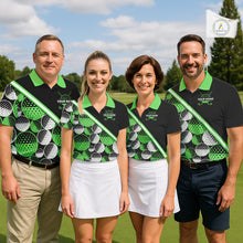 Load image into Gallery viewer, Golf Balls Green Pattern  Womens Golf Polo Shirts Custom Golf Apparel For Familly Team Shirt NHT709