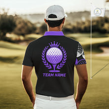 Load image into Gallery viewer, Golf Balls Purple Pattern Mens Golf Polo Shirts Custom Golf Apparel For Familly Team Shirt NHT710
