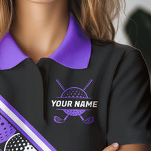 Load image into Gallery viewer, Golf Balls Purple Pattern  Womens Golf Polo Shirts Custom Golf Apparel For Familly Team Shirt NHT710