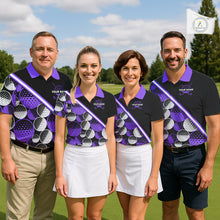 Load image into Gallery viewer, Golf Balls Purple Pattern Mens Golf Polo Shirts Custom Golf Apparel For Familly Team Shirt NHT710