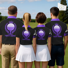 Load image into Gallery viewer, Golf Balls Purple Pattern Mens Golf Polo Shirts Custom Golf Apparel For Familly Team Shirt NHT710