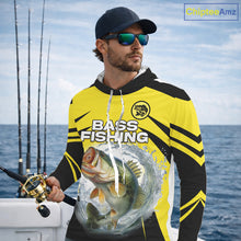 Load image into Gallery viewer, Largemouth Bass Fishing Shirts Long Sleeve Hooded Sport With Personalized Name NHT397