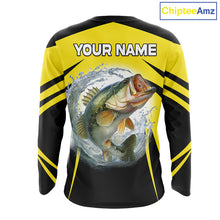Load image into Gallery viewer, Largemouth Bass Fishing Shirts Long Sleeve Sport With Personalized Name NHT397