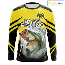 Load image into Gallery viewer, Largemouth Bass Fishing Shirts Long Sleeve Sport With Personalized Name NHT397