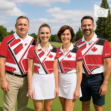 Load image into Gallery viewer, Personalized Canada Flag Womens Golf Polo Shirt, Patriotic Golf Gifts For Golf Lover NHT733