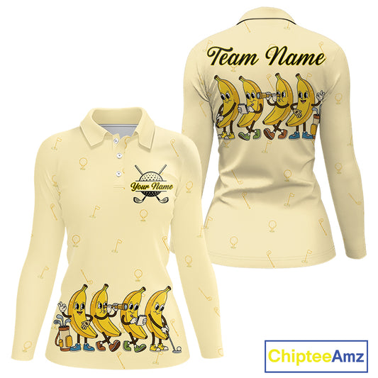 Funny Banana Womens Golf Polo Shirts Team, Womens Golf Jerseys For Golfer, Golf Gifts NHT908