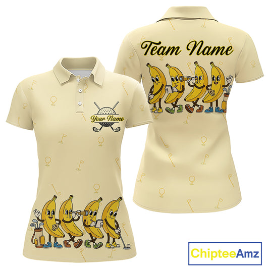 Funny Banana Womens Golf Polo Shirts Team, Womens Golf Jerseys For Golfer, Golf Gifts NHT908