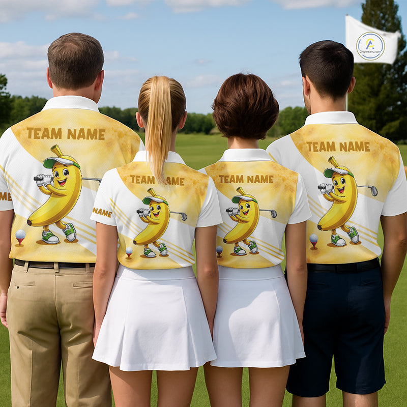 Funny Banana Golf Polo Shirt Custom Name – Cute Banana Golfer Golf Polo For Men NHT1073