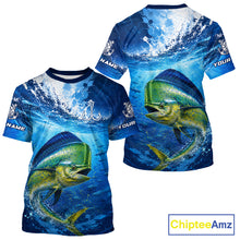 Load image into Gallery viewer, Mahi Mahi Short Sleeve T-Shirt Ocean Blue 3D All Over Print Performance Shirt 