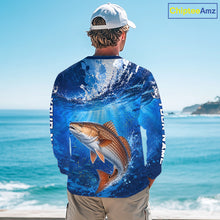 Load image into Gallery viewer, Redfish (Red Drum) Fishing Jersey Ocean Blue 3D All Over Print Long Sleeve Performance Shirt 