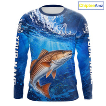 Load image into Gallery viewer, Redfish (Red Drum) Fishing Jersey Ocean Blue 3D All Over Print Long Sleeve Performance Shirt 