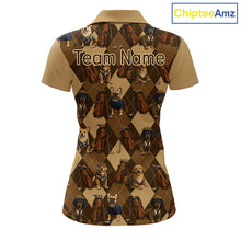 Load image into Gallery viewer, Funny Dog Pattern Womens Golf Polo Shirt For Team, Best Golf Dog Custom Pet For Golf Lovers NHT566