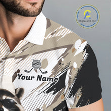 Load image into Gallery viewer, Custom Beige Funny Raccoon Golf Team Shirt For Mens,Golf Jersey Polo Shirt Outfit NHT937