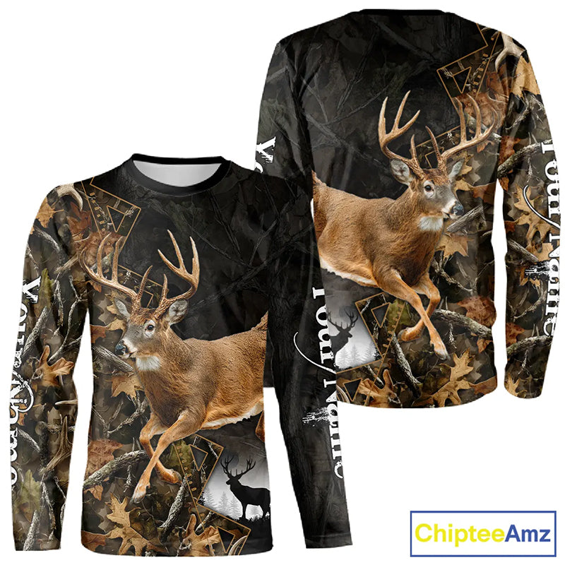 Customized Name Whitetail Deer Hunting Jump Shirt, Gift for Hunters – NHT315