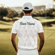 Load image into Gallery viewer, Mens Golf Polo Shirts Custom Gray Tropical Leaves Golf Shirts, Best Mens Golf Wears NHT783