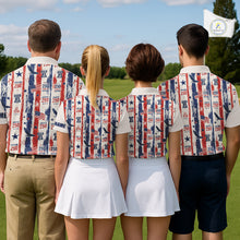 Load image into Gallery viewer, Women's Custom American Flag Polo - Vintage Patriotic USA Flag Personalized Performance Jersey NHT982