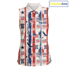 Load image into Gallery viewer, Custom America 250Th Anniversary Polo - Vintage Patriotic USA Flag Personalized Performance Jersey NHT982 - Women's Sleeve...