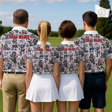 Load image into Gallery viewer, Funny Patriotic Raccoon Personalized Men's Golf Polo Shirt- American Flag Golf Gift NHT984