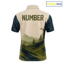 Load image into Gallery viewer, Green Sunset Customized Mens Disc Golf Polo Shirt Number Disc Golf Tops For Men NHT833