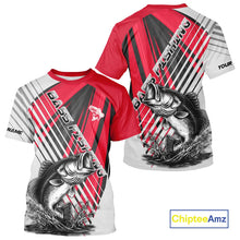 Load image into Gallery viewer, Largemouth Bass Fishing T-Shirts Customize Name, Personalized Fishing Gift NHT381