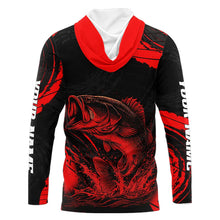 Load image into Gallery viewer, Personalized Bass Fishing Jerseys, Bass Fishing Long Sleeve Shirt| Red NHT382