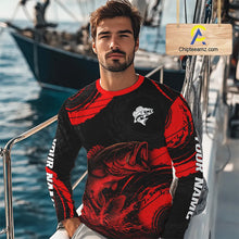 Load image into Gallery viewer, Personalized Bass Fishing Jerseys, Bass Fishing Long Sleeve Shirt| Red NHT382