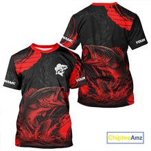 Load image into Gallery viewer, Personalized Bass Fishing Jerseys, Bass Fishing Shirt| Red NHT382