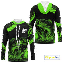 Load image into Gallery viewer, Personalized Bass Fishing Jerseys, Bass Fishing Scale Long Sleeve Shirt| Green NHT386