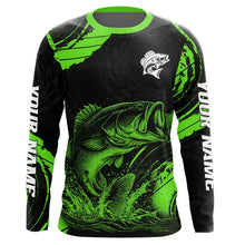 Load image into Gallery viewer, Personalized Bass Fishing Jerseys, Bass Fishing Scale Long Sleeve Shirt| Green NHT386
